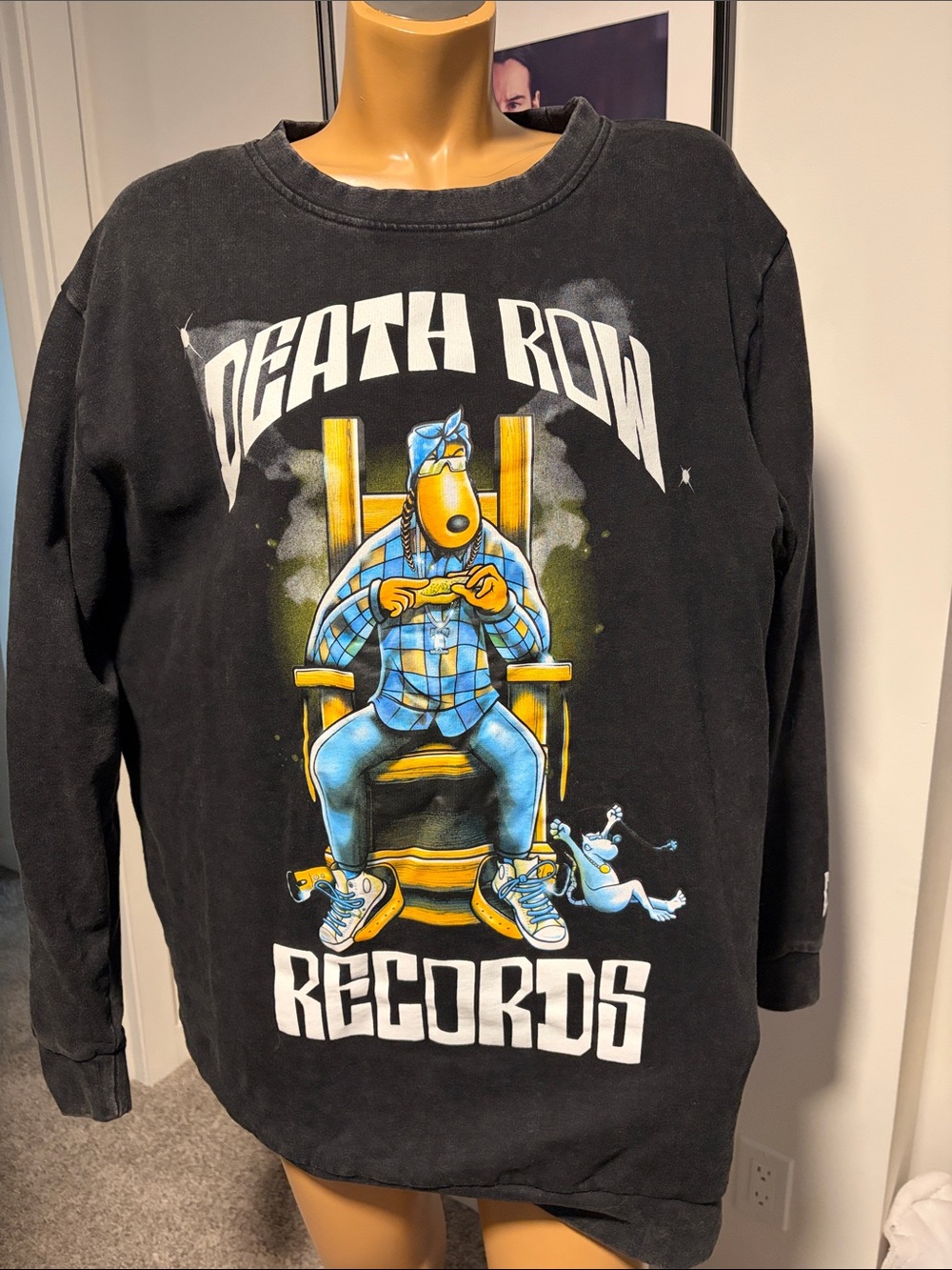 Men’s Black Death Row Records Long-Sleeve sweatshirt- super soft- 2XL-
